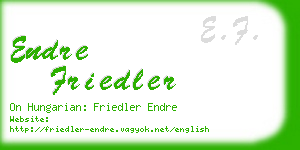 endre friedler business card